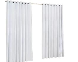 Cortina oxford tecido 4,00x2,80 Para Varão Simples