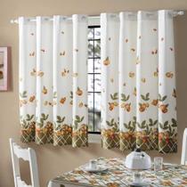 Cortina P/ Cozinha Alegra 1,35m Alt X 2,00m Larg Laranja - ADOMES