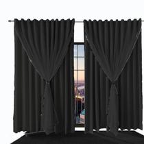 Cortina P/Quarto Ana 3,20 X 5,00 Blackout/Blecaute Preto - Bravin Cortinas