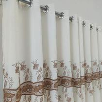 Cortina P/Varão E Ilhóses De Voil De Linho Bordado Gripir Com Forro Microfibra Alto Padrão 3,00x1,20 Cortina P/Varão E Ilhóses De Voil De Linho Bordado Gripir Com Forro Microfibra Alto Padrão 3,00x1,20