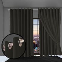cortina par apartamento blackout Bruna 5,50 x 2,30 cinza