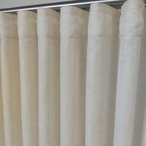 Cortina Para Ambiente Sofisticado Voal Gaze De Linho Com Forro Microfibra Leve Wave Trilho Suiço 6,00x2,60