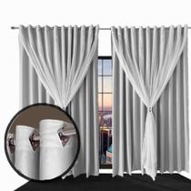 cortina para apartamento janela 2,80 x 1,60 Ana bege - Bravin Cortinas