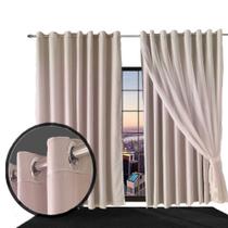 cortina para apartamento varao Bruna 2,80 x 2,30 voal marrom