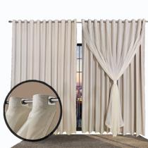 cortina para apartamento varao Veneza 2,80 x 2,30 voal branco