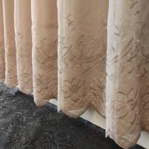 Cortina Para Bastão Bordado Com Forro Leve Microfibra P/Varão 3,00X2,50