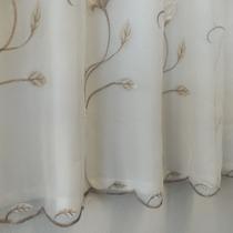 Cortina Para Bastão Voil Bordado Com Forro Microfibra P/Varão 3,00x1,80