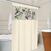 Cortina para Box Banheiro com Visor Avenca com Gancho Anti Mofo Resistente Alta Qualidade PVC Várias Cores - Envio Imedi - Vida Pratika