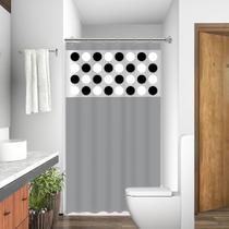 Cortina para Box Banheiro com Visor Balls com Gancho Anti Mofo Resistente Alta Qualidade PVC Várias Cores - Envio Imedia