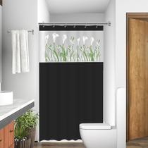 Cortina para Box Banheiro com Visor Copo de Leite com Gancho Anti Mofo Resistente Alta Qualidade PVC Várias Cores - Envi