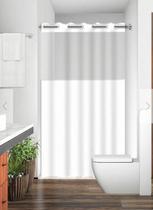 Cortina para Box Banheiro PVC com Visor Antimofo Cor: Branco