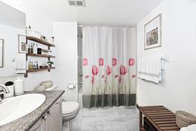 Cortina para box de banheiro 140x200x0,08 pva primafer 2751-2 flores