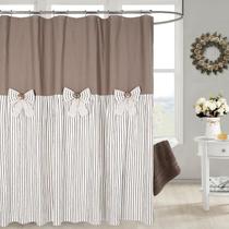 Cortina para box DOSLY IDÉES 183 x 213 cm listrada taupe Cortina para box DOSLY IDÉES 183 x 213 cm listrada taupe