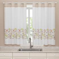 Cortina Para Cozinha 2,00 x 1,40m Estampada Com Ilhós Branco Casa Elegante Cortina Para Cozinha 2,00 x 1,40m Estampada Com Ilhós Branco Casa Elegante