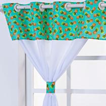 Cortina para Cozinha 2,00x1,40 Oxford Com Ilhos e Bando Estampado + Presilhas Cortina para Cozinha 2,00x1,40 Oxford Com Ilhos e Bando Estampado + Presilhas