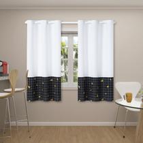 Cortina para cozinha 2,20 x 1,45 decorativa estampada janela