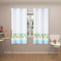 Cortina para Cozinha 2,20m X 1,45m Ilhós Estampada