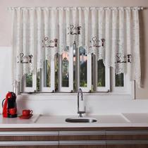 Cortina Para Cozinha Cascata Renda Interlar Café 300X100Cm Cortina Para Cozinha Cascata Renda Interlar Café 300X100Cm