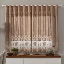 Cortina Para Cozinha Donna 280x150 Cm Renda Bule Desert Cor Marromclaro Cortina Para Cozinha Donna 280x150 Cm Renda Bule Desert Cor Marromclaro