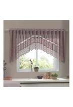 Cortina para Cozinha Donna 300x100 cm Renda Cascata Color Rose Cortina para Cozinha Donna 300x100 cm Renda Cascata Color Rose