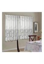 Cortina para Cozinha Donna Inter 220x120 cm Renda Provence Branco