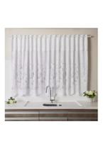 Cortina para Cozinha Interlar 280x150 cm Renda Tulipinha com Bandô Branco