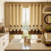 Cortina para cozinha janela 2,20x1,30m com ilhós branco Mimo