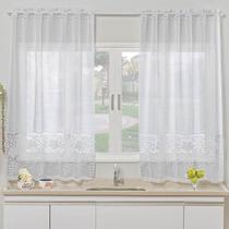 Cortina para Cozinha Renda Uva para Varão Simples 1,20m x 2,50m Cortina para Cozinha Renda Uva para Varão Simples 1,20m x 2,50m