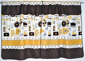 Cortina para Cozinha - Tema Utensílios de Cozinha em Oxford Cortina para Cozinha - Tema Utensílios de Cozinha em Oxford