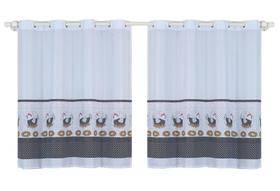 Cortina Para Cozinha Tergal Estampada 3M X 1,20M - Branco 1 Cortina Para Cozinha Tergal Estampada 3M X 1,20M - Branco 1