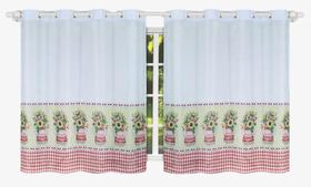 Cortina Para Cozinha Tergal Estampada 3M X 1,20M - Branco 11