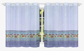 Cortina Para Cozinha Tergal Estampada 3M X 1,20M - Branco 9 Cortina Para Cozinha Tergal Estampada 3M X 1,20M - Branco 9