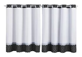 Cortina para Cozinha Varanda Área de Serviço 2.00 x 1.20 Preto Bolinha