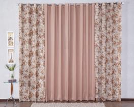 Cortina para Decoração de Sala Quarto Porta Balcão Malha Gel com Ilhós Mista 3,00m x 2,80m Estampada - Ametista Decorações