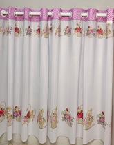 Cortina para Janela de Cozinha Tecido Estampado Nina