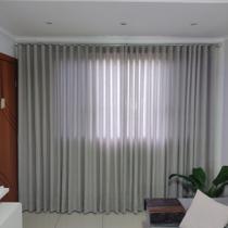 Cortina Para Janela/Porta Gaze De Linho Com Microfibra Leve Para Trilho Suiço Alto Padrão 4,00x2,50