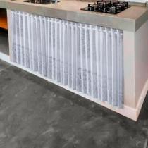 Cortina para Pia Balcão de Cozinha Balcão em Renda Tulipa 0,80x1,50m Branca Delicada 100 Poliéster