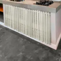 Cortina para Pia Balcão de Cozinha Balcão em Renda Tulipa 0,80x1,50m Branca Delicada 100 Poliéster