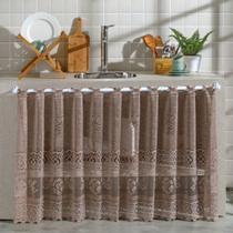 Cortina Para Pia De Cozinha Balcão 2,00 x 0,80 Nude Clássica