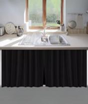 Cortina Para Pia De Cozinha Balcão Blackout Lisa 1,38x80cm