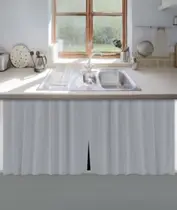 Cortina Para Pia De Cozinha Balcão Blackout Lisa 1,38x80cm