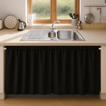 Cortina Para Pia De Cozinha Balcão Blackout Lisa 1,40x80cm