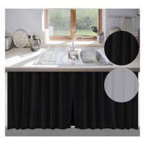 Cortina Para Pia De Cozinha Balcão Blackout Lisa 1,40x80cm