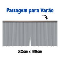 Cortina Para Pia De Cozinha E Tanque Cinza 80X138Cm