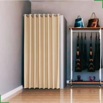 cortina para provador em tecido blackout palha 1,40x2,00