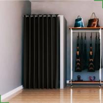 cortina para provador em tecido blackout preto 1,40x1,80