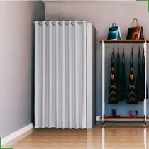 cortina para provador tecido blackout branco gelo 1,40x1,80