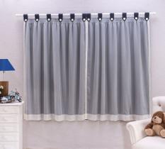 Cortina para quarto bebê fundo marinho voal bege Cortina para quarto bebê fundo marinho voal bege