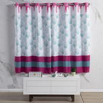 Cortina para Quarto Cake Donuts Pink/Tiffany 2,00m x 1,50m - Para Varão Simples