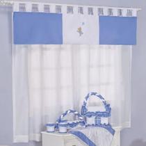Cortina Para Quarto de Bebê Family Azul Royal 03 Peças - Coleção Encanto Cortina Para Quarto de Bebê Family Azul Royal 03 Peças - Coleção Encanto